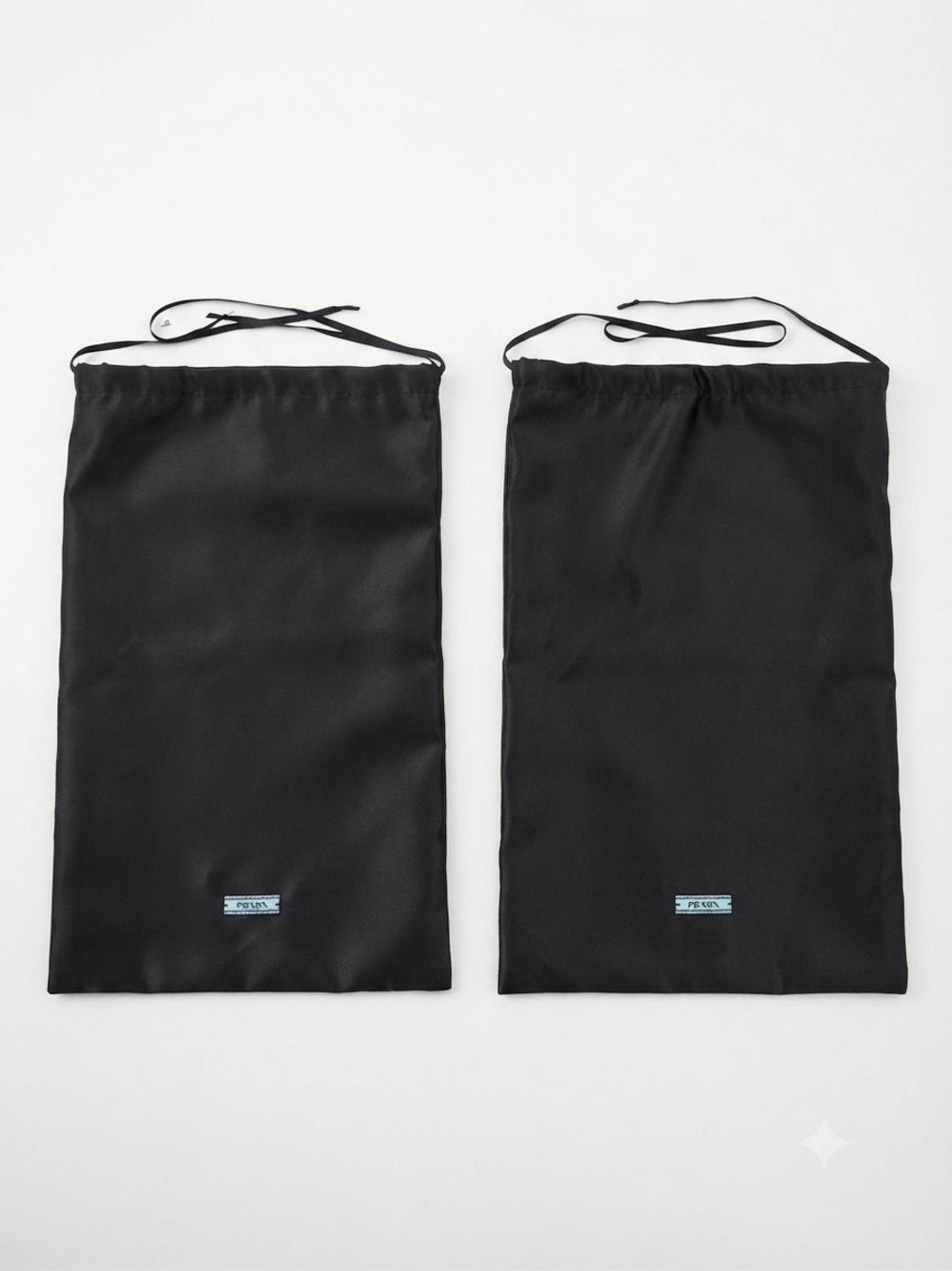 Prada Blue Drawstring Shoe Dust Bags with Logo Patch - Pair